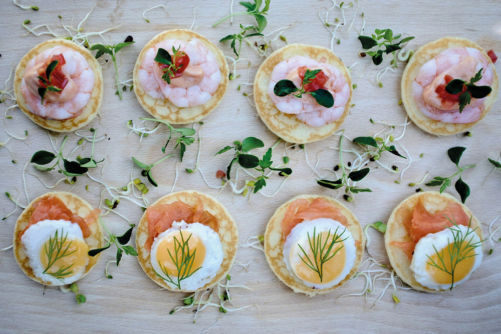 Elegant blini canapés